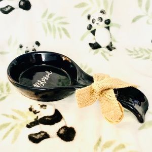 👩‍🍳Dark Blue “Blessed” Ceramic Stove Spoon Rest